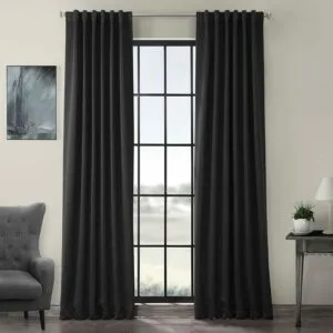 Jet Black Room Darkening Curtain