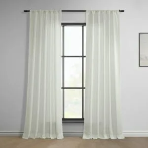 Light Ivory Classic Faux Linen Curtain