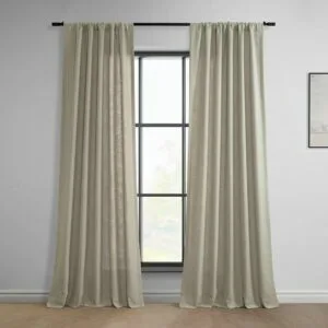 Light Taupe Classic Faux Linen Curtain