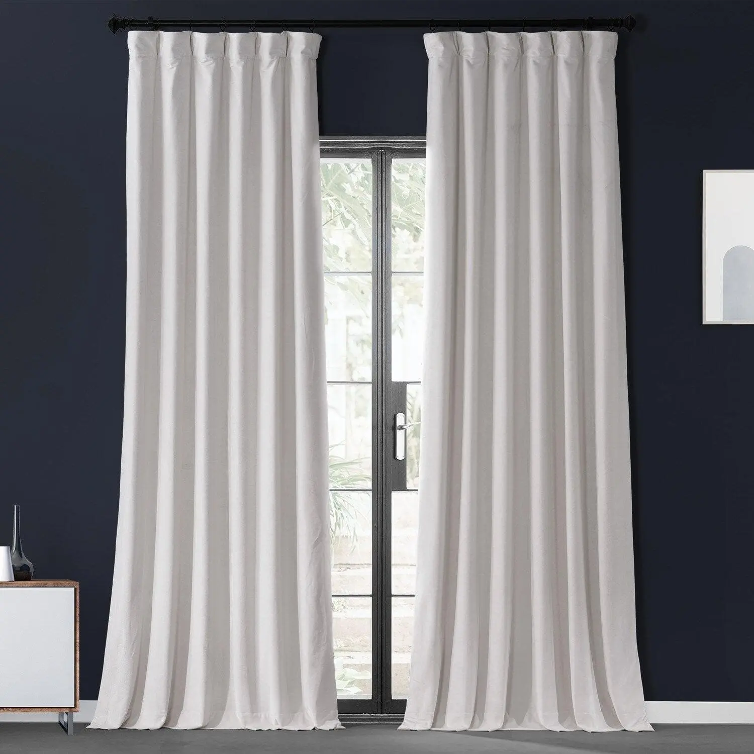 Lighthouse White Urban Lush Velvet Room Darkening Curtain