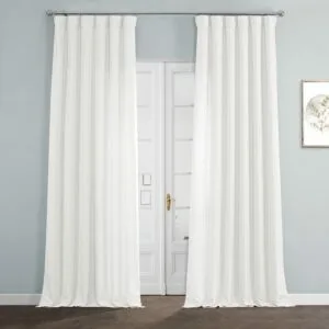 Magnolia Off White Italian Faux Linen Room Darkening Curtain