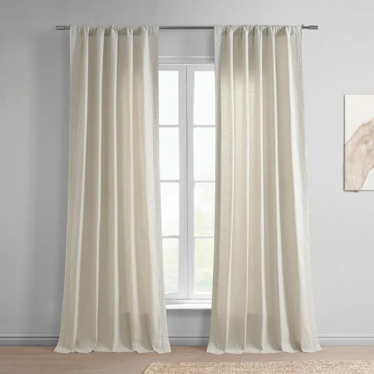 Maidstone Bordered Modern Hampton Textured Cotton Curtain