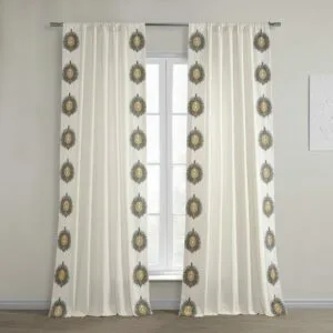 Mayan Gold Bordered Cotton Curtain