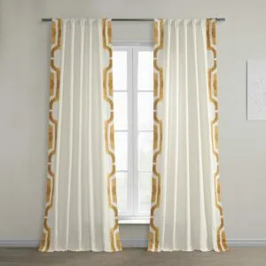 Mecca Gold Bordered Cotton Curtain