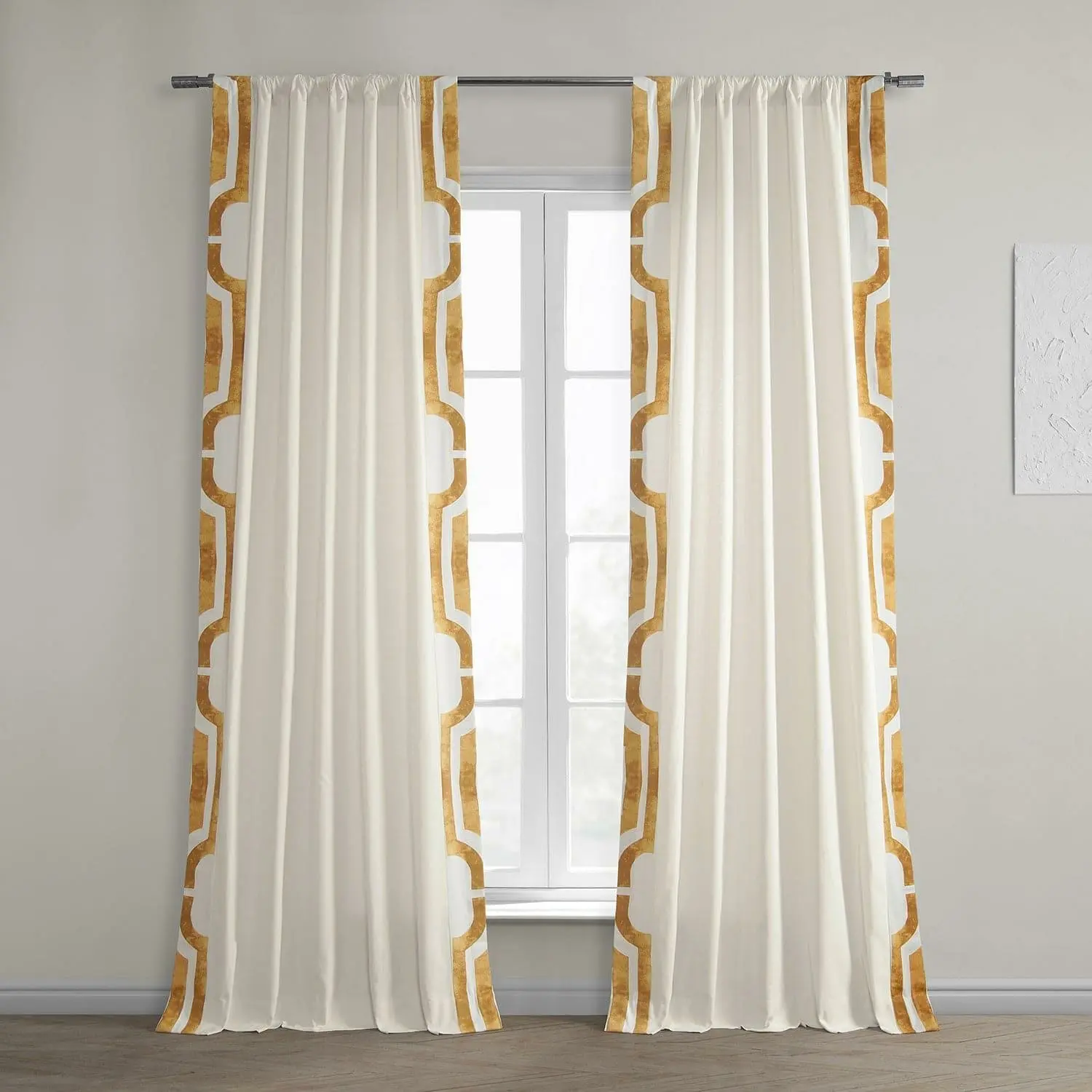 Mecca Gold Bordered Cotton Curtain