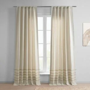 Millstone Bordered Modern Hampton Textured Cotton Curtain