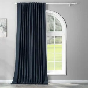 Navy Blue Extra Wide Room Darkening Curtain