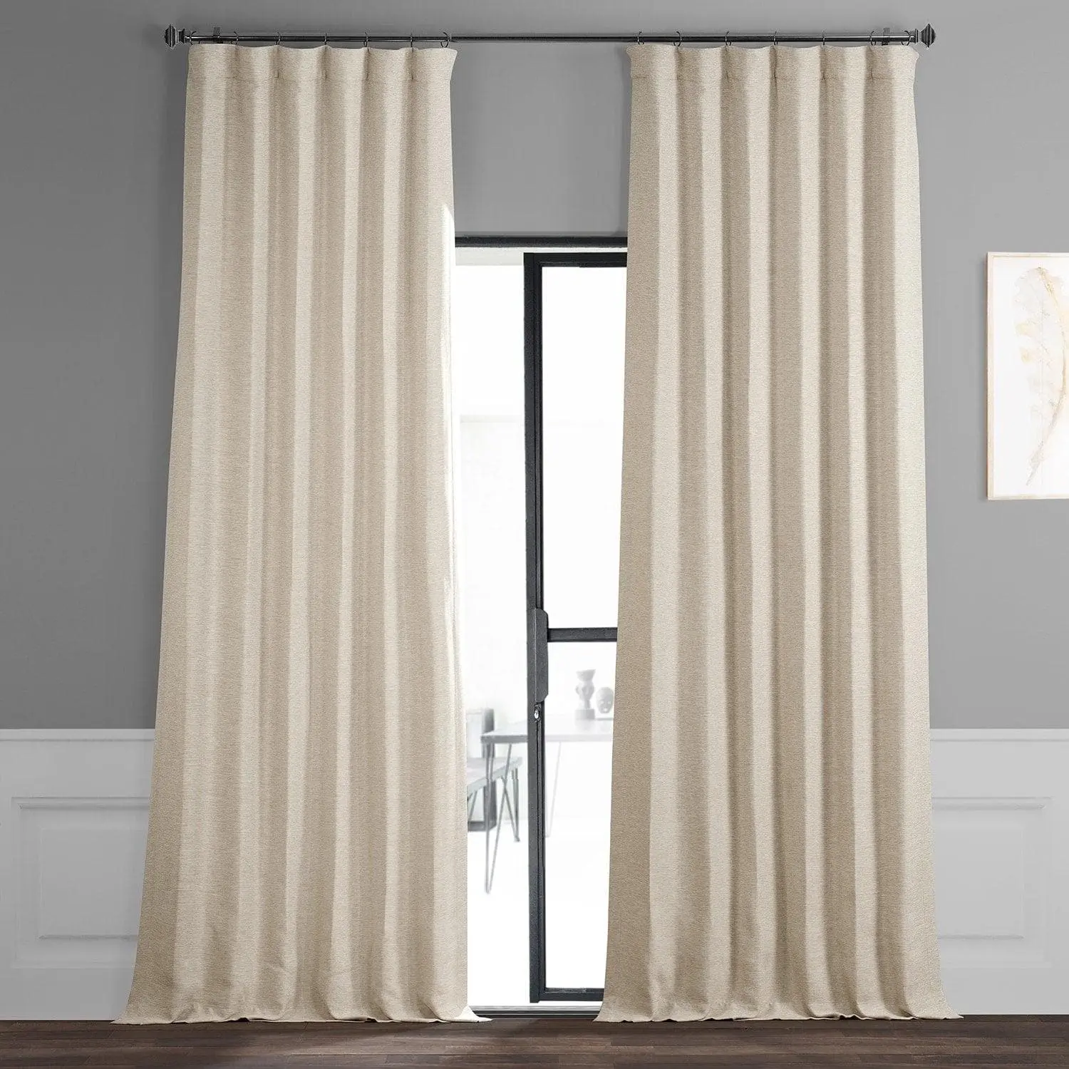 Oat Cream Textured Bellino Room Darkening Curtain