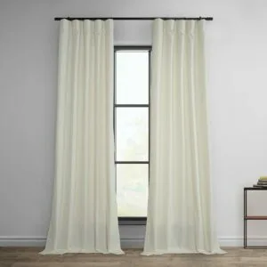 Off White Dobby Linen Curtain