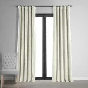 Porcelain White Signature Velvet Blackout Curtain