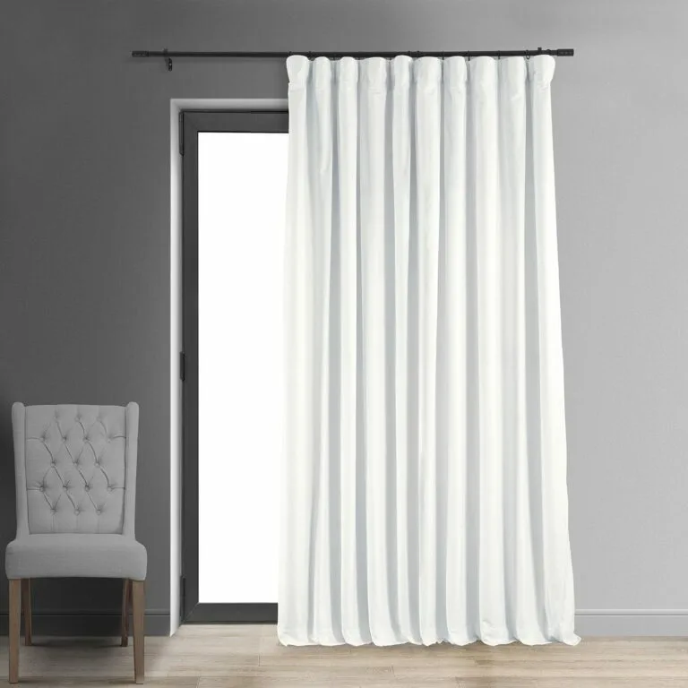 Primary White Signature Extra Wide Velvet Blackout Curtain