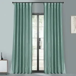 Robin's Egg Faux Silk Taffeta Blackout Curtain