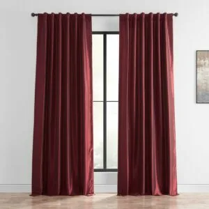 Ruby Vintage Textured Faux Dupioni Silk Curtain
