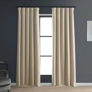 Safari Tan Faux Linen Hotel Blackout Curtain