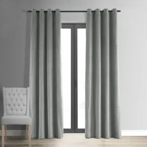 Silver Grey Grommet Signature Velvet Blackout Curtain