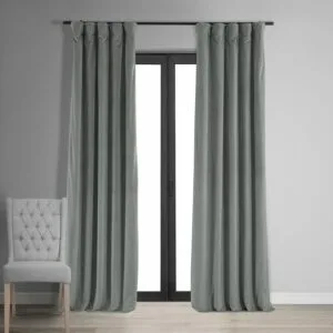 Silver Grey Signature Velvet Blackout Curtain