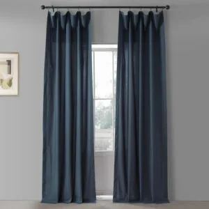 Studio Blue Classic Cotton Curtain Pair (2 Panels)