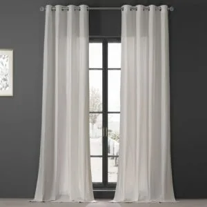 Supreme Cream Grommet Dune Textured Cotton Curtain Pair (2 Panels)
