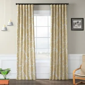 Tea Time Yellow Floral Room Darkening Curtain