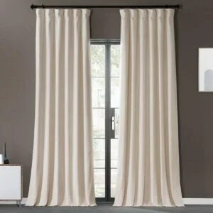 Tiramisu Cream Urban Lush Velvet Room Darkening Curtain