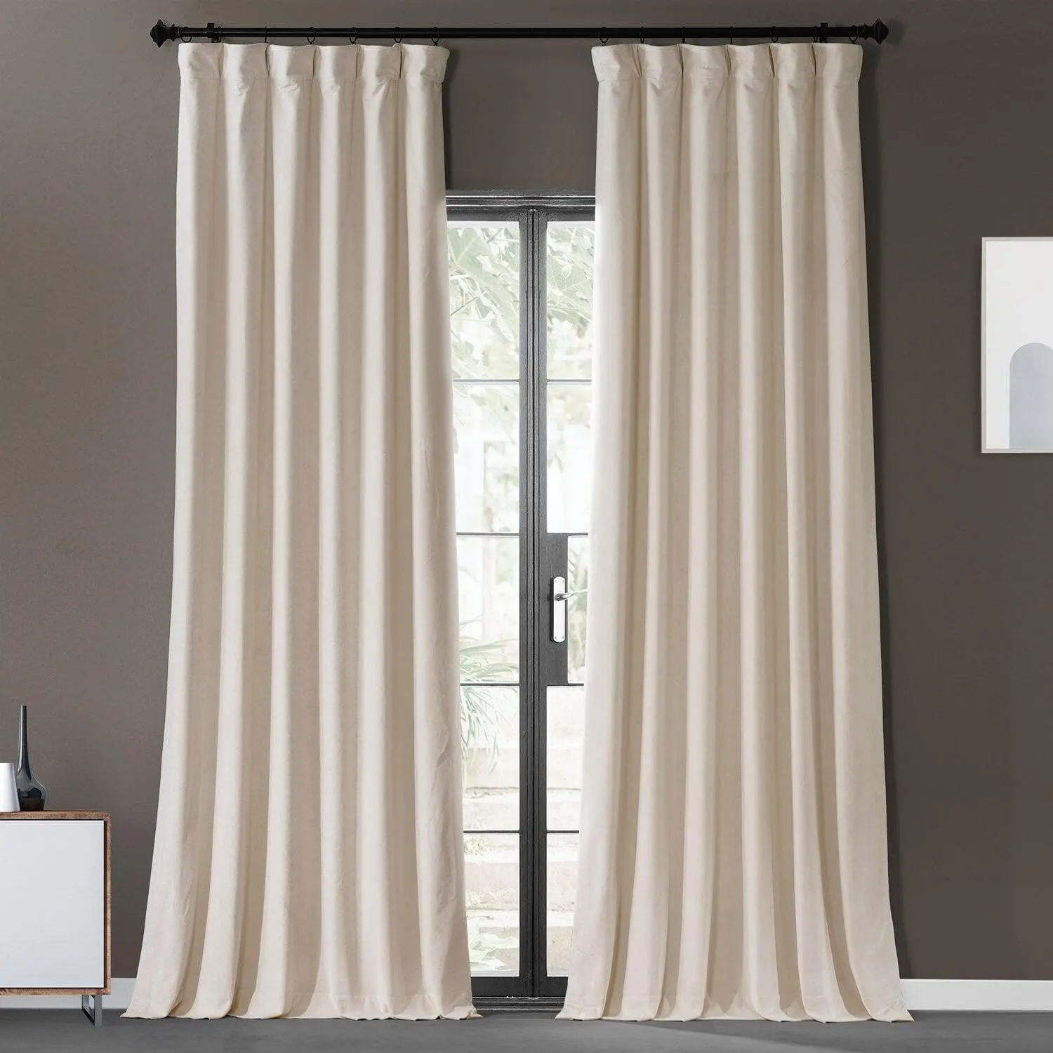 Tiramisu Cream Urban Lush Velvet Room Darkening Curtain