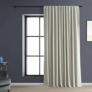 Warm White Extra Wide Performance Linen Hotel Blackout Curtain