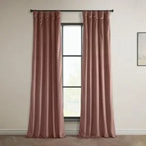 Wild Rose Heritage Plush Velvet Room Darkening Curtain