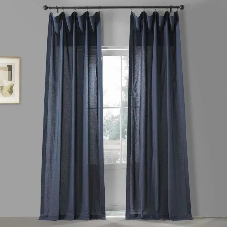 Acai Blue Classic Cotton Curtain Pair (2 Panels)