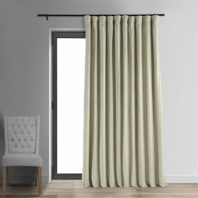 Cool Beige Signature Extra Wide Velvet Blackout Curtain