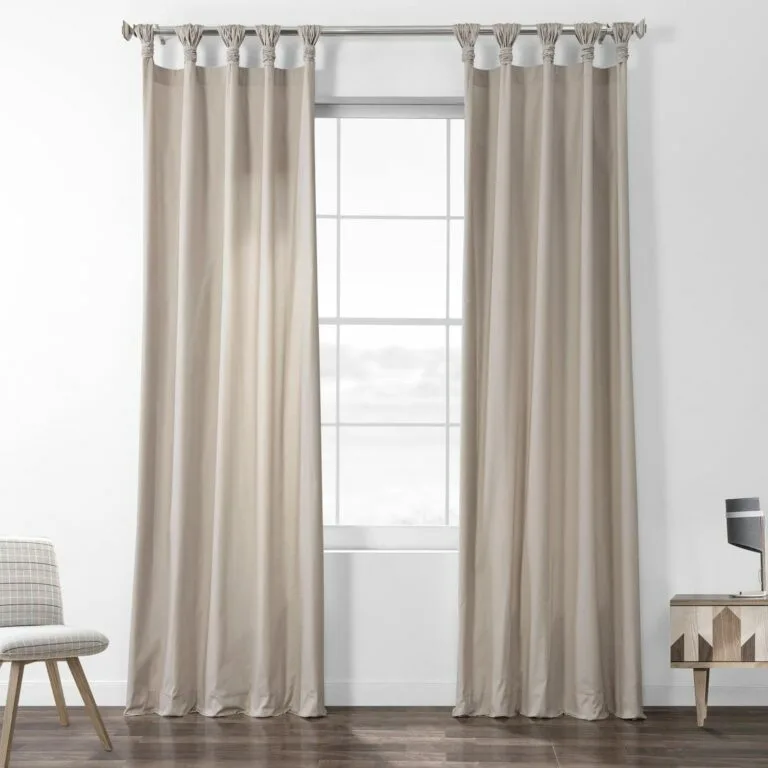 Hazelwood Beige Delux Tab Top Solid Cotton Curtain