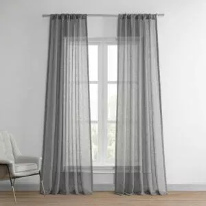 Nimbo Grey Linen Sheer Curtain Pair (2 Panels)