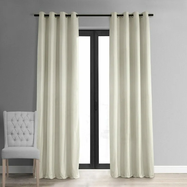 Porcelain White Grommet Signature Velvet Blackout Curtain