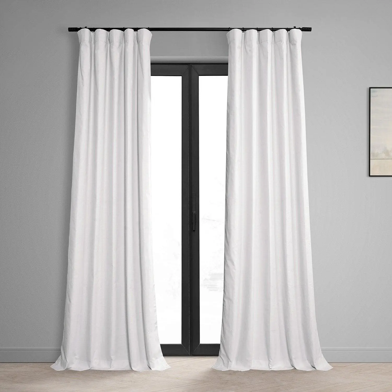 Prime White Dune Textured Cotton Hotel Blackout Curtain