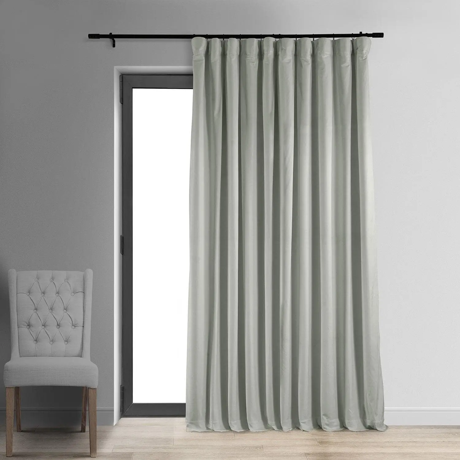 Reflection Grey Signature Extra Wide Velvet Blackout Curtain