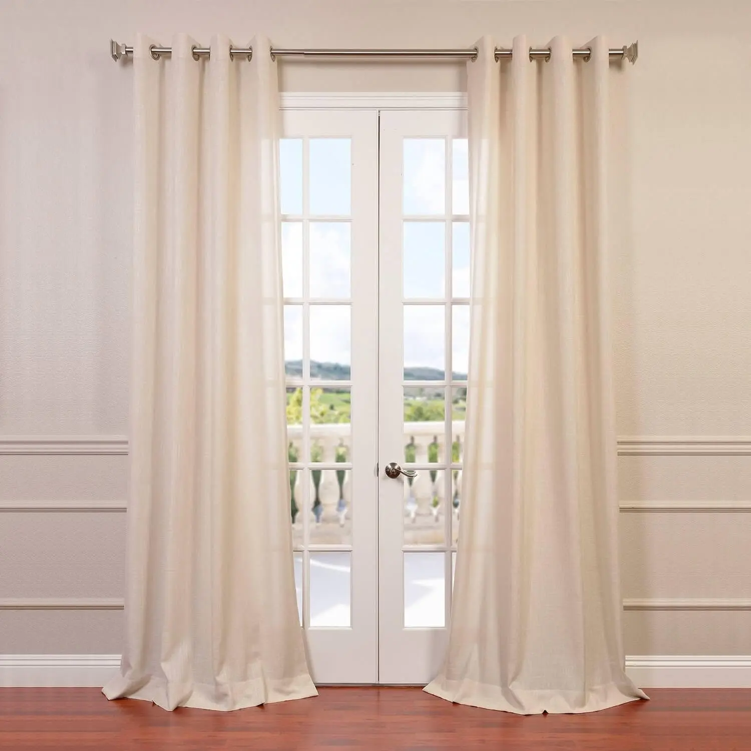 Sand Grommet Faux Linen Curtain