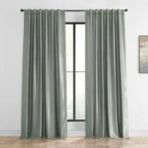 Silver Vintage Textured Faux Dupioni Silk Blackout Curtain