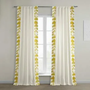 Triad Gold Bordered Cotton Curtain