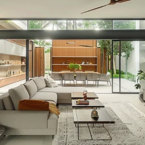 Airy and Inviting Open Space Living Area
