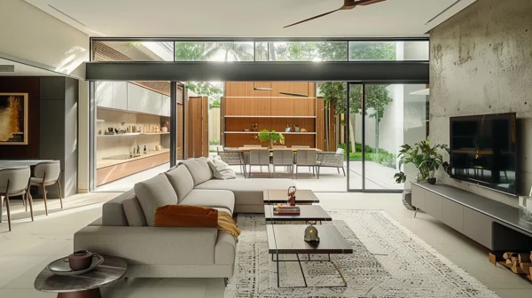 Airy and Inviting Open Space Living Area