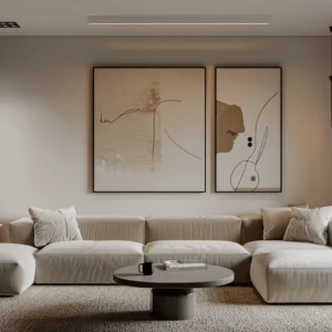 Artistic Neutral Living Room