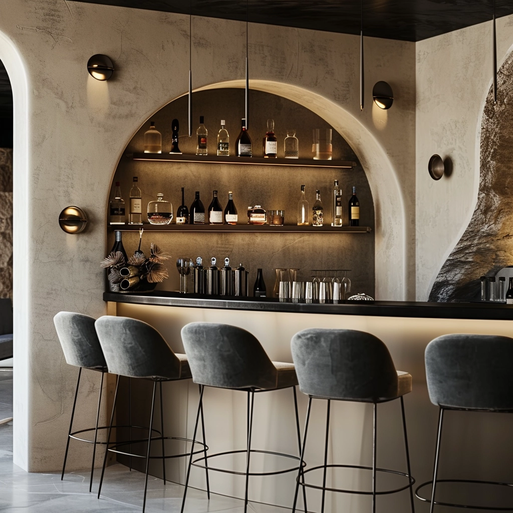 Earthy Elegance Bar Design Inspiration