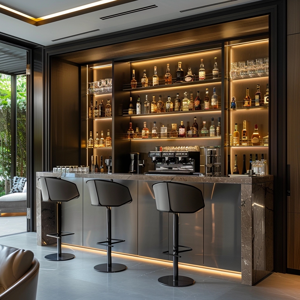 Luxe Contemporary Bar Design