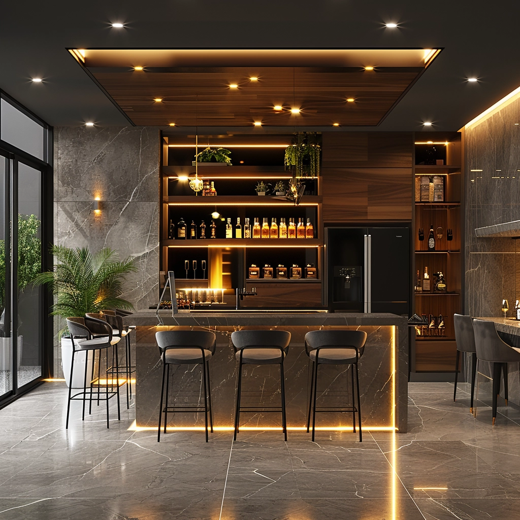 Luxe Illuminated Bar Design Inspiration