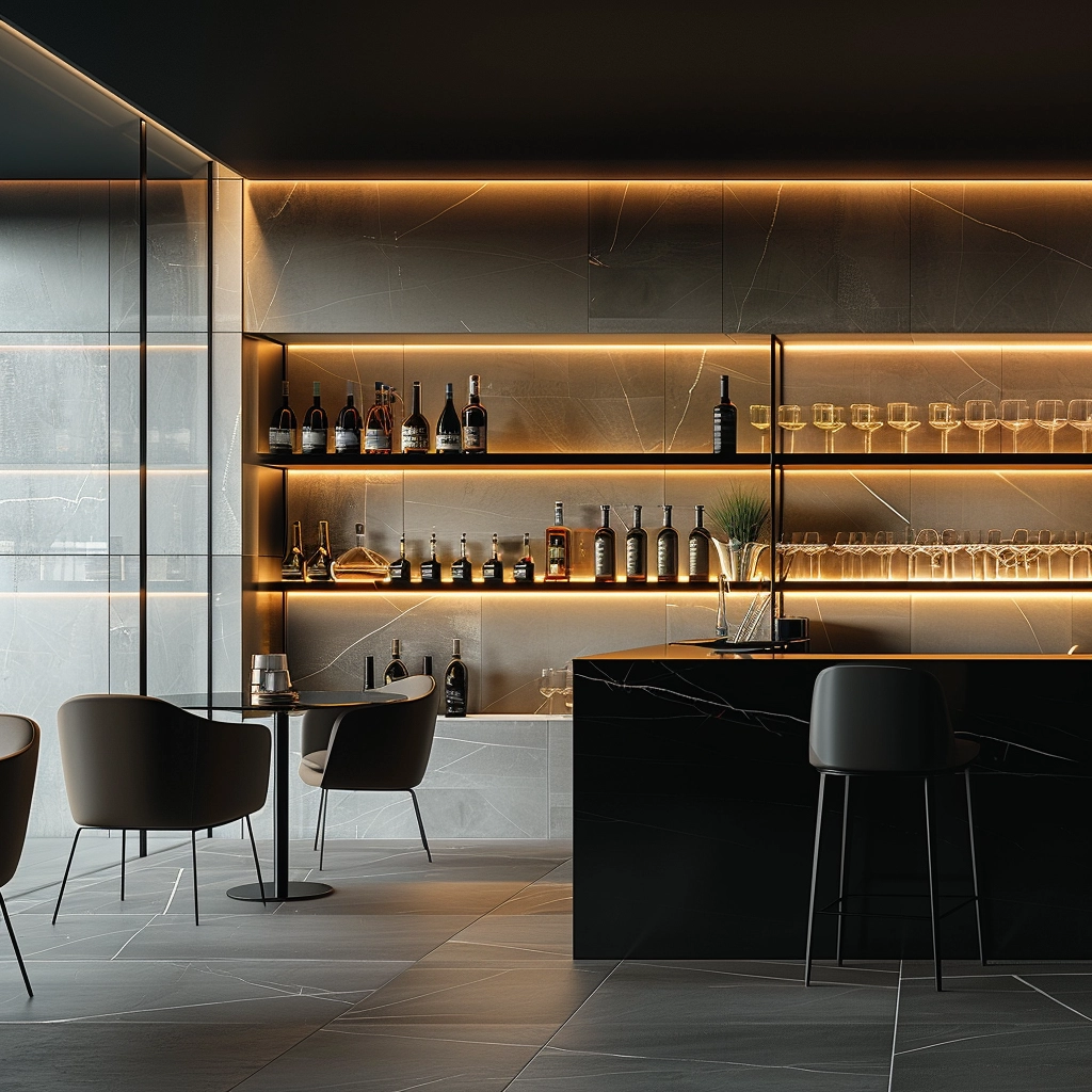Sleek and Sophisticated Bar Design Inspiration