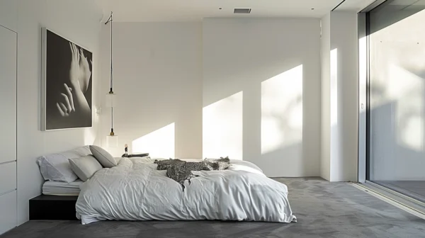 Minimalist Bedroom with Artistic Touch