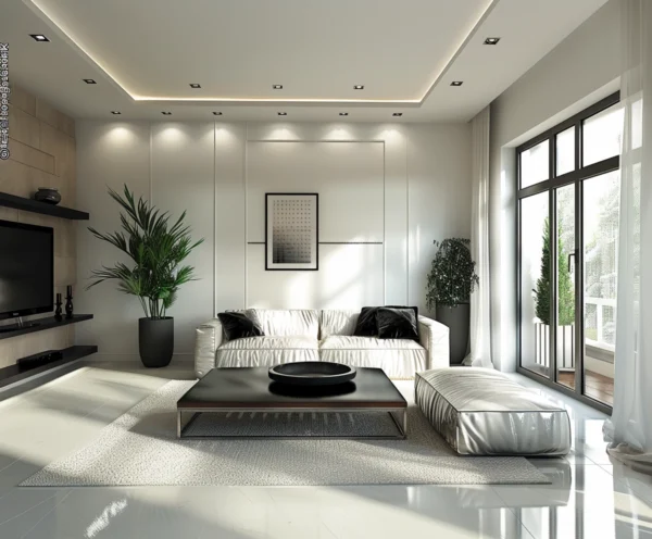 Minimalist Monochrome Living Room