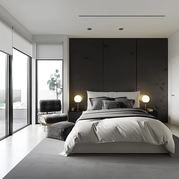 Sleek Charcoal Bedroom
