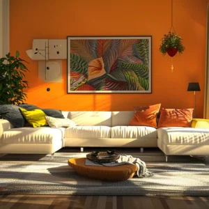 Sunny Living Room with Botanical Elements