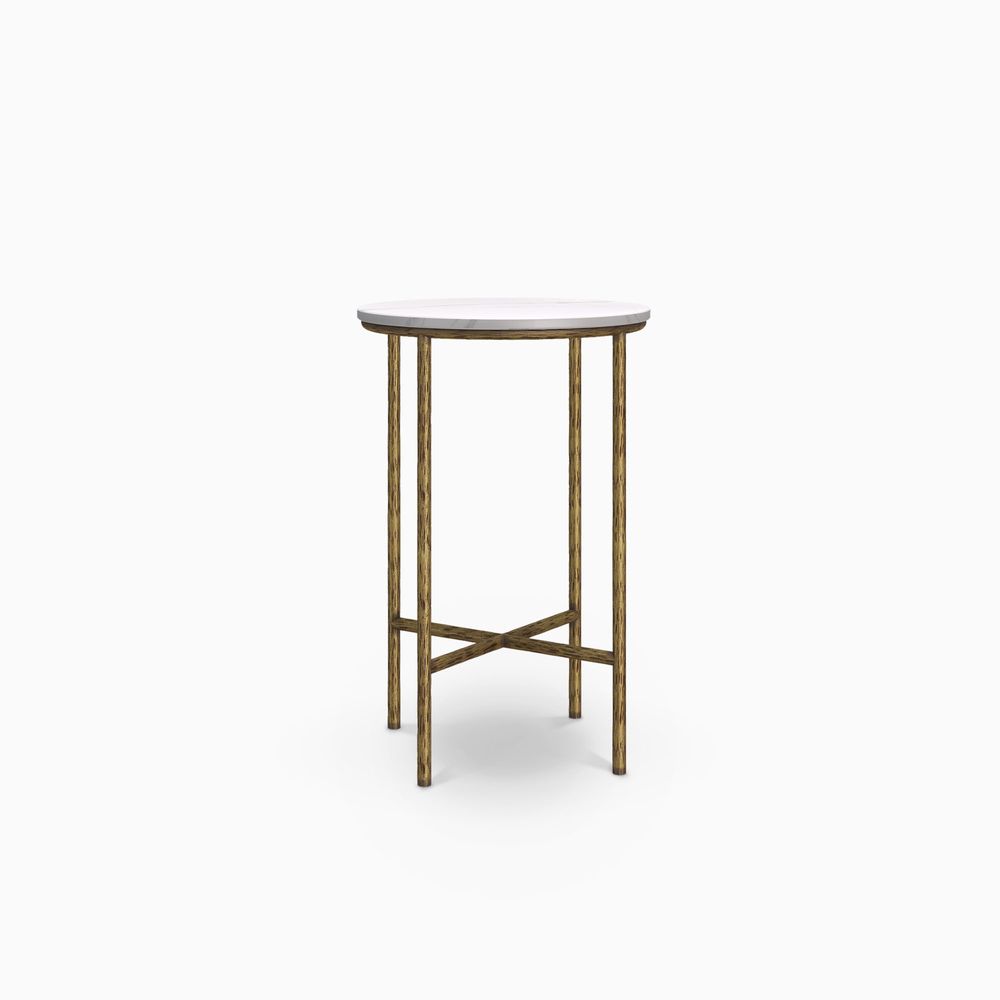 Modern Round Marble Top Side Table, 15