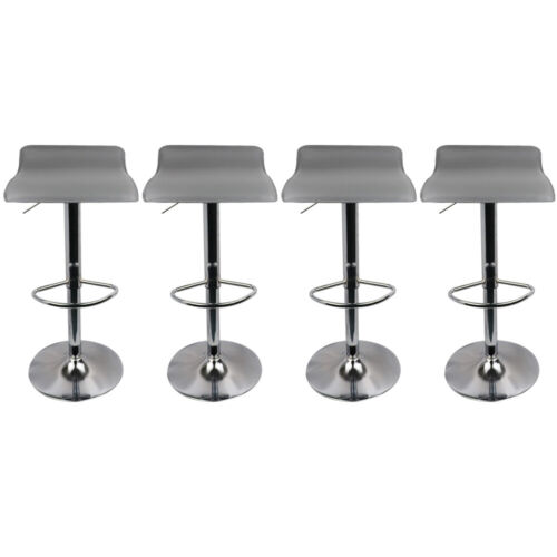 4Pcs Modern Bar Stools Set Adjustable PU Leather Counter Swivel Dining Bar Chair